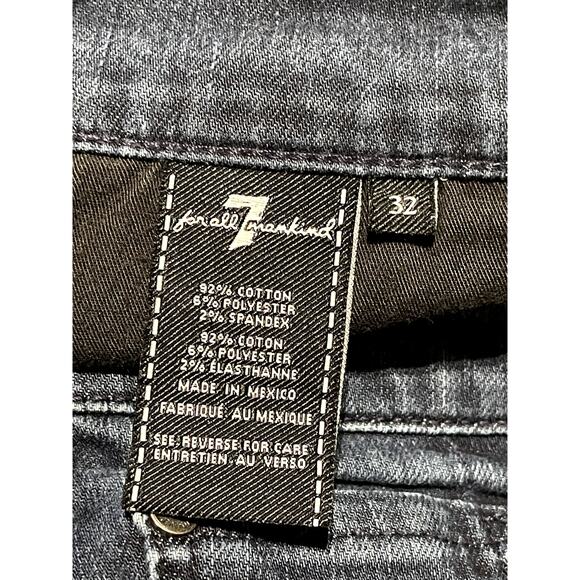 7 for all Mankind The Straight Womens 5 Pocket Jeans 32 Dark Wash Distressed EUC - Picture 14 of 16